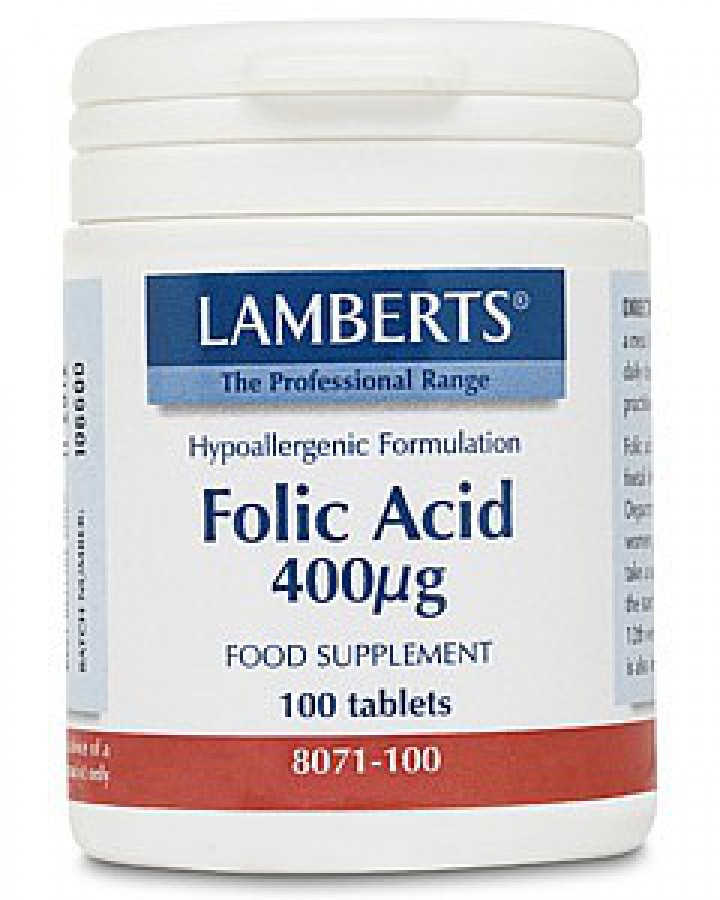 Lamberts Folic Acid 400mcg 100 Tablets