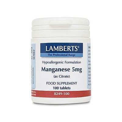 Lamberts Manganese 5mg 100 Tablets