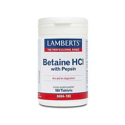 Lamberts Betaine HCl 324mg/Pepsin 5mg 180 Tablets