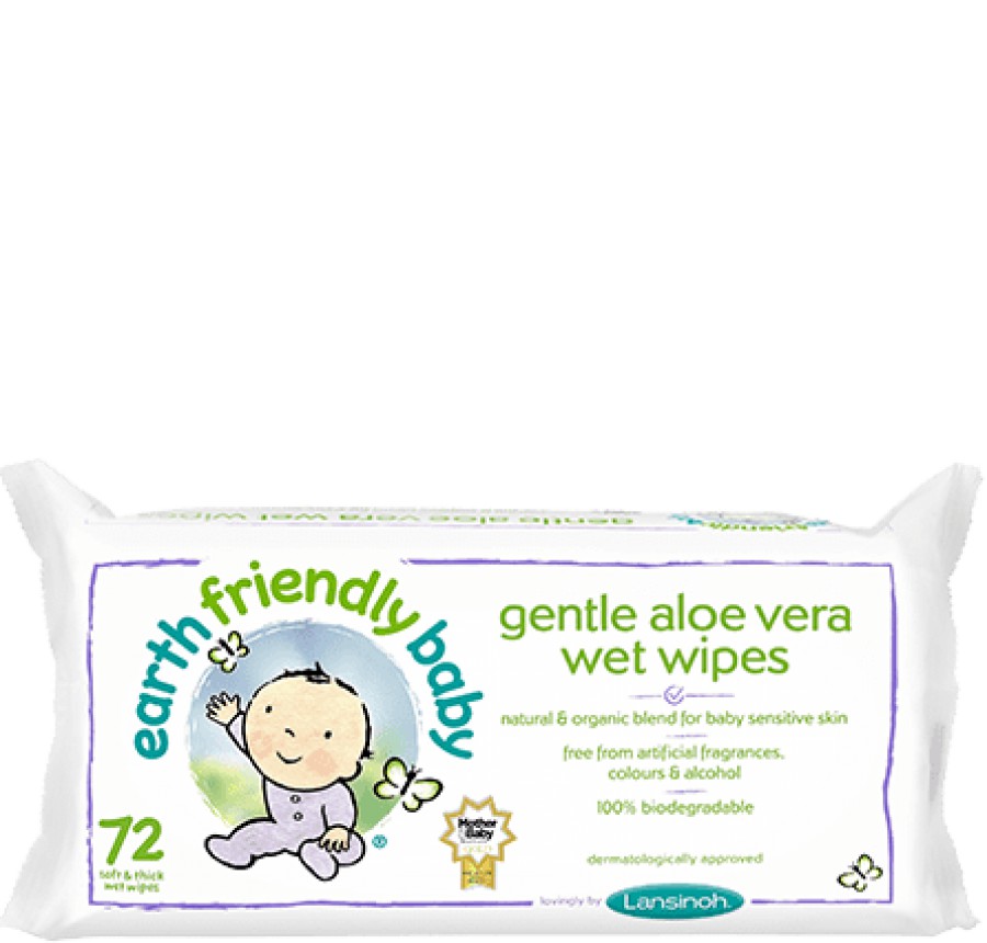 Earth Friendly Baby Gentle Aloe Vera Wet Wipes - 72 Pack