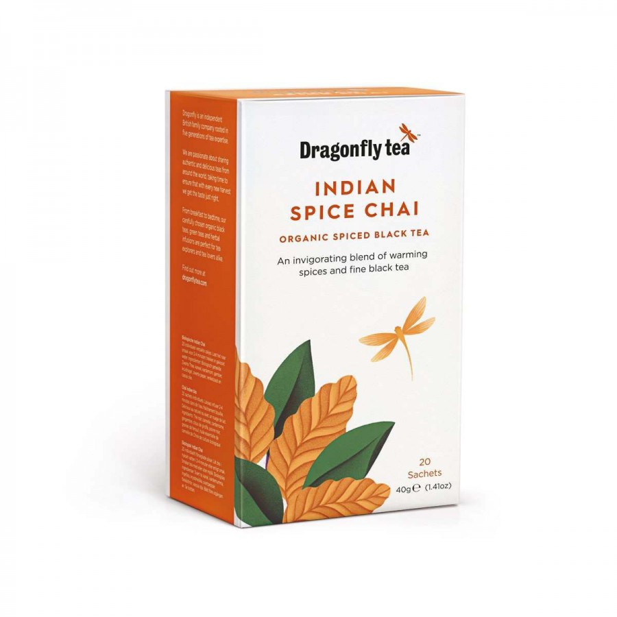 Dragonfly Tea Indian Spiced Chai Organic Black Tea 20 Sachets