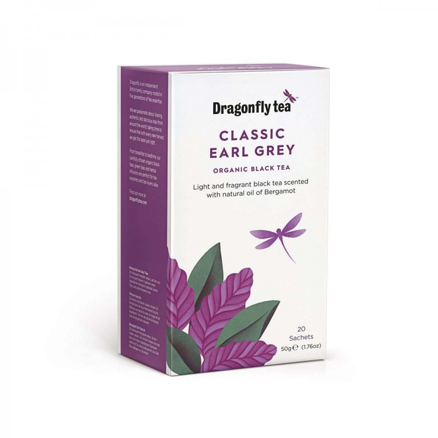 Dragonfly Tea Classic Earl Grey Organic Black Tea 20 Sachets