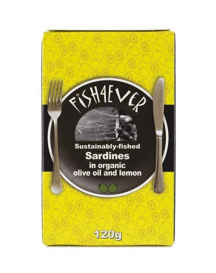 Fish4Ever Whole Sardines in Organic Olive Oil & Lemon 120g