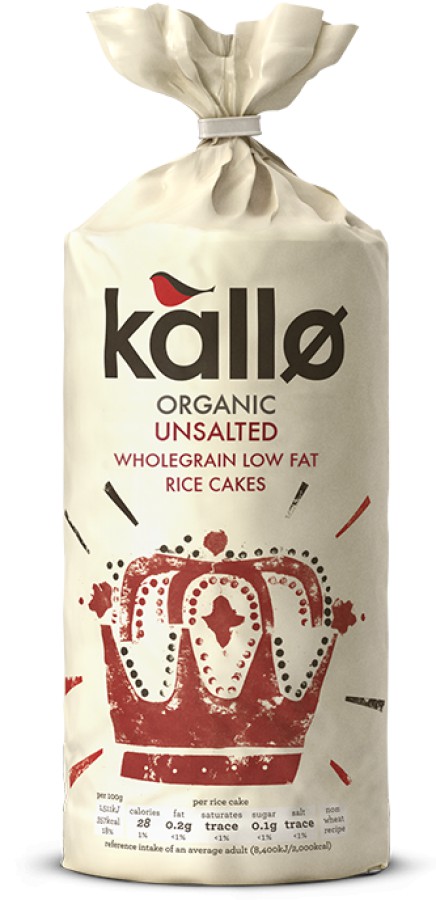 Kallo Organic Unsalted Rice Cakes 130g