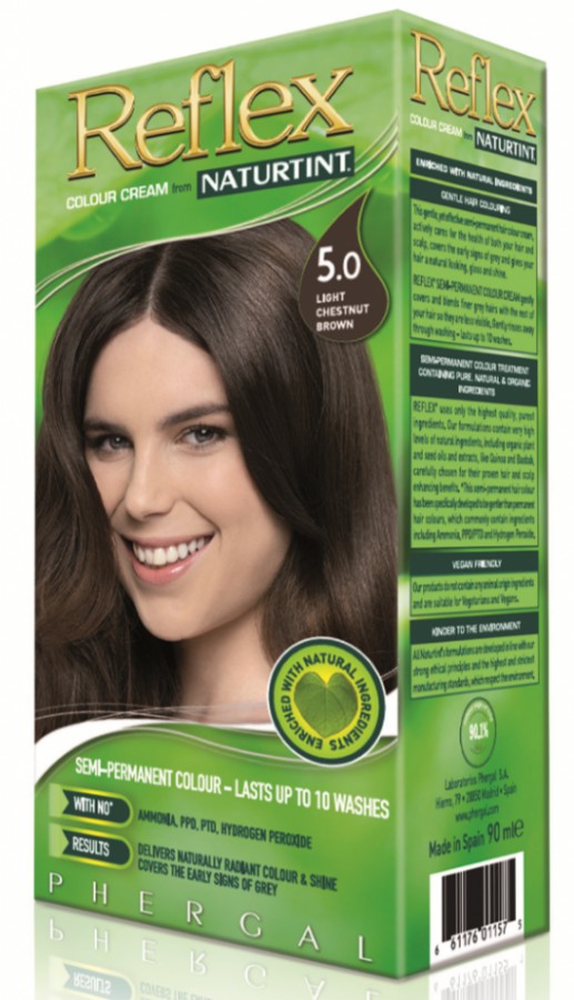Naturtint Reflex Semi-Permanent Colour Rinse 5.0 Light Chestnut Brown 90ml