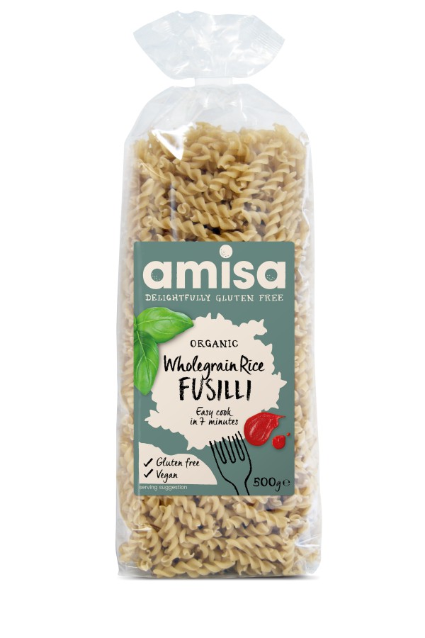 Amisa Organic Gluten Free Wholegrain Rice Fusilli 500g