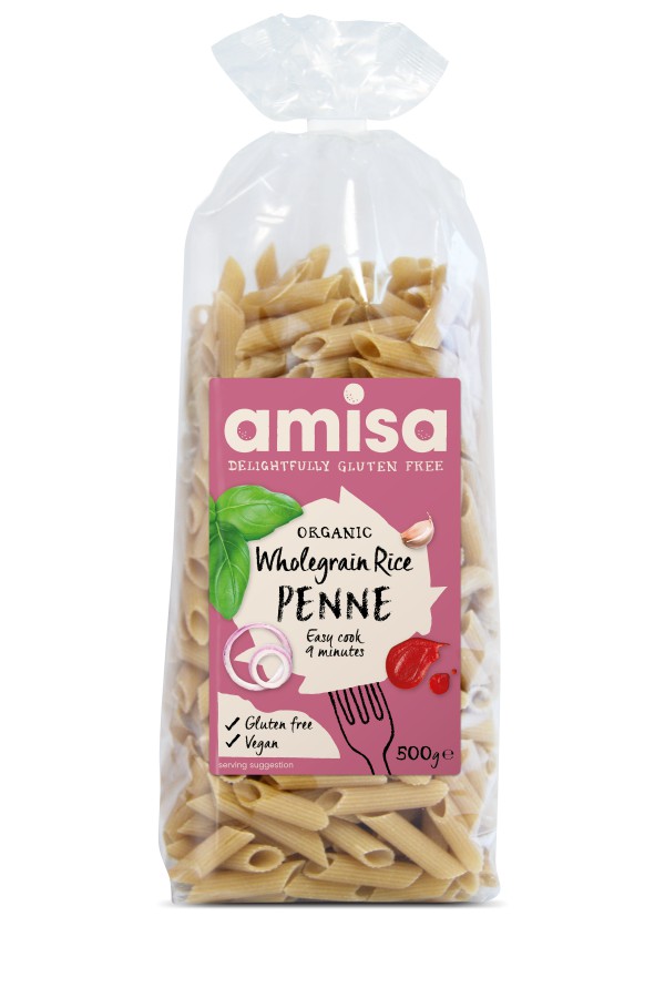 Amisa Organic Gluten Free Wholegrain Rice Penne 500g