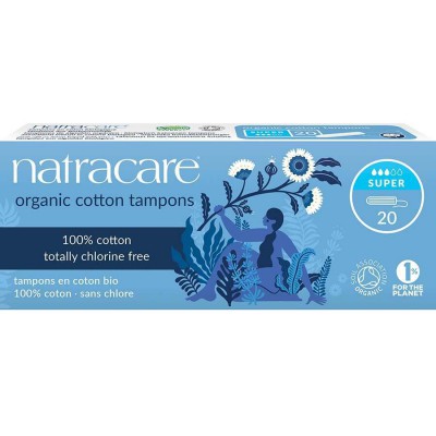 Natracare Super Non-Applicator Tampons - Pack of 20