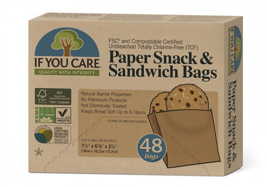 If You Care Paper Snack & Sandwich Bags 48 Pack