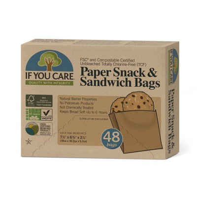 If You Care Paper Snack & Sandwich Bags 48 Pack