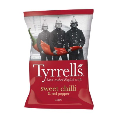 Tyrrell's Sweet Chilli & Red Pepper Crisps 40g - Pack of 6