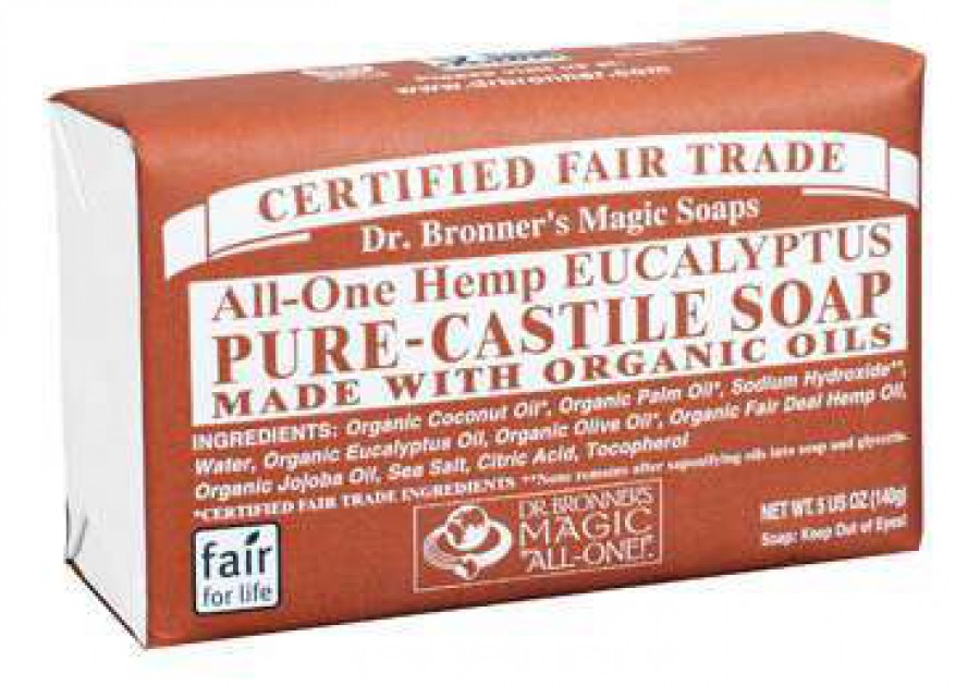 Dr Bronner's Organic Eucalyptus Soap Bar 140g