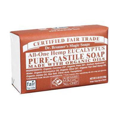 Dr Bronner's Organic Eucalyptus Soap Bar 140g
