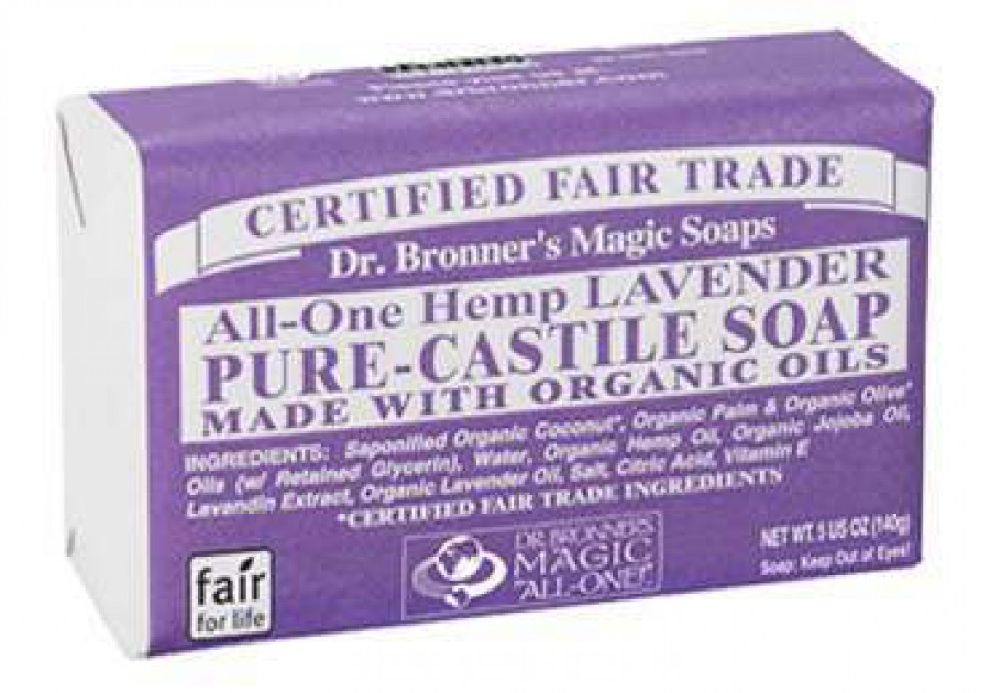 Dr Bronner's Organic Lavender Soap Bar 140g