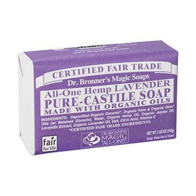 Dr Bronner's Organic Lavender Soap Bar 140g