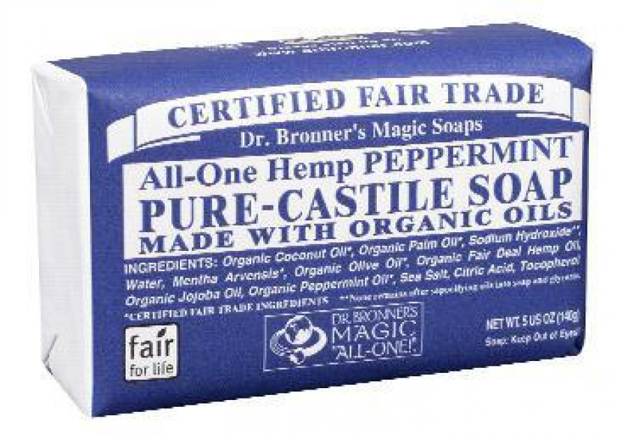 Dr Bronner's Organic Peppermint Soap Bar 140g