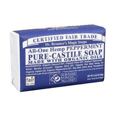 Dr Bronner's Organic Peppermint Soap Bar 140g