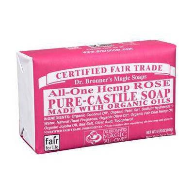 Dr Bronner's Organic Rose Soap Bar 140g