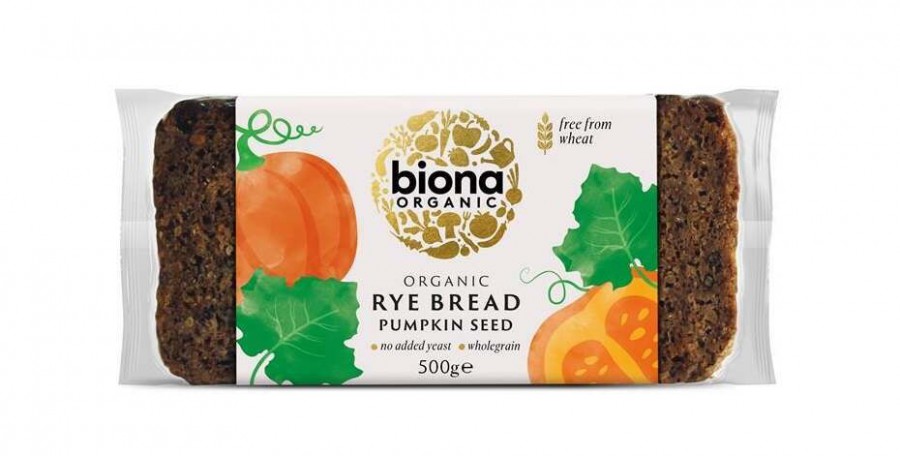 Biona Organic Pumpkin Seed Rye Bread 500g - Pack of 2