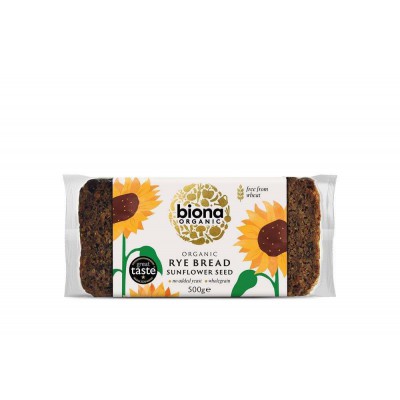 Biona Organic Sunflower Seed Rye Bread 500g - Pack of 2