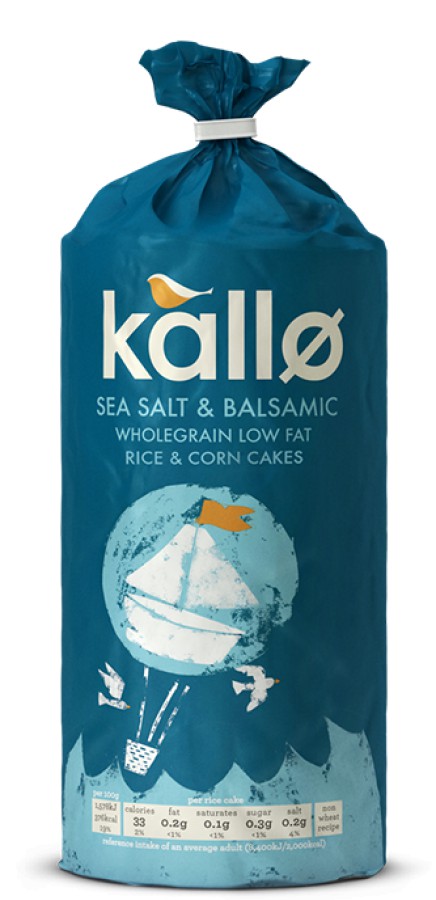 Kallo Sea Salt & Balsamic Vinegar Jumbo Rice Cakes 107g