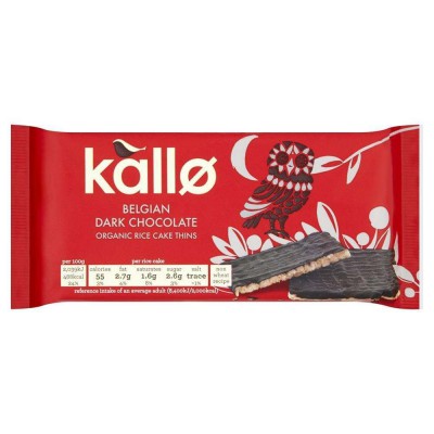 Kallo Organic Belgian Dark Chocolate Rice Cakes Thins 90g