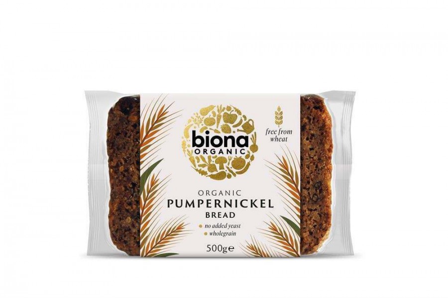 Biona Organic Wholemeal Pumpernickel Bread 500g - Pack of 2