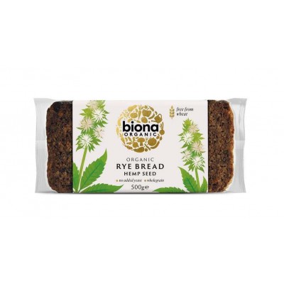 Biona Organic Rye & Hemp Seed Bread 500g - Pack of 2