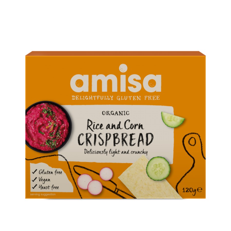 Amisa Organic Gluten Free Corn & Rice Crispbread 150g - Pack of 2