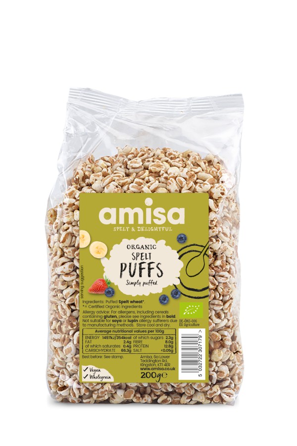 Amisa Organic Spelt Puffs 200g - Pack of 2