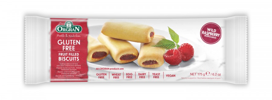 Orgran Gluten Free Wild Raspberry Fruit Filled Biscuits 175g