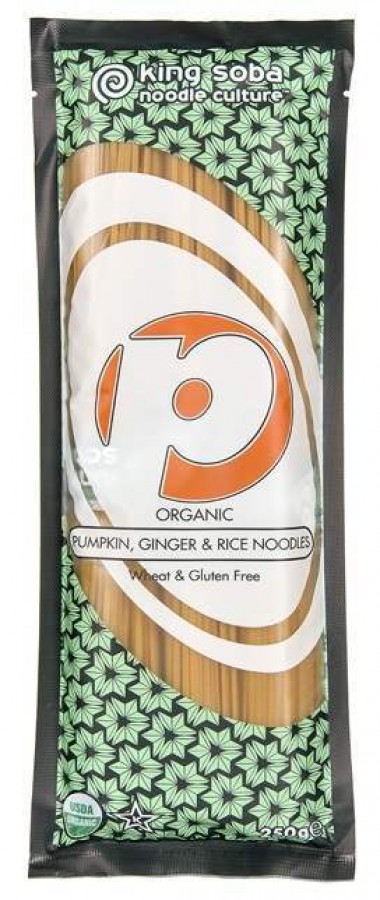 King Soba Organic Pumpkin, Ginger & Brown Rice Noodles 250g - Pack of 2