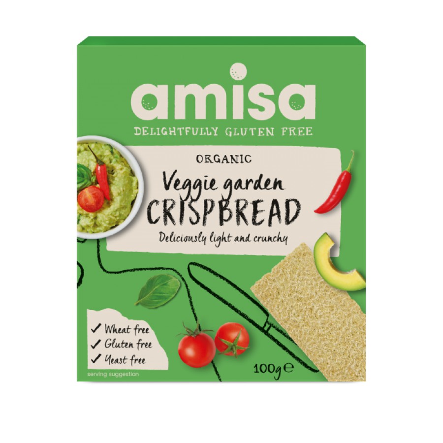 Amisa Organic Veggie Garden Crispbread 100g - Pack of 2