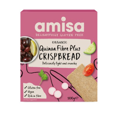 Amisa Organic Quinoa Fibre Crispbread 100g - Pack of 2