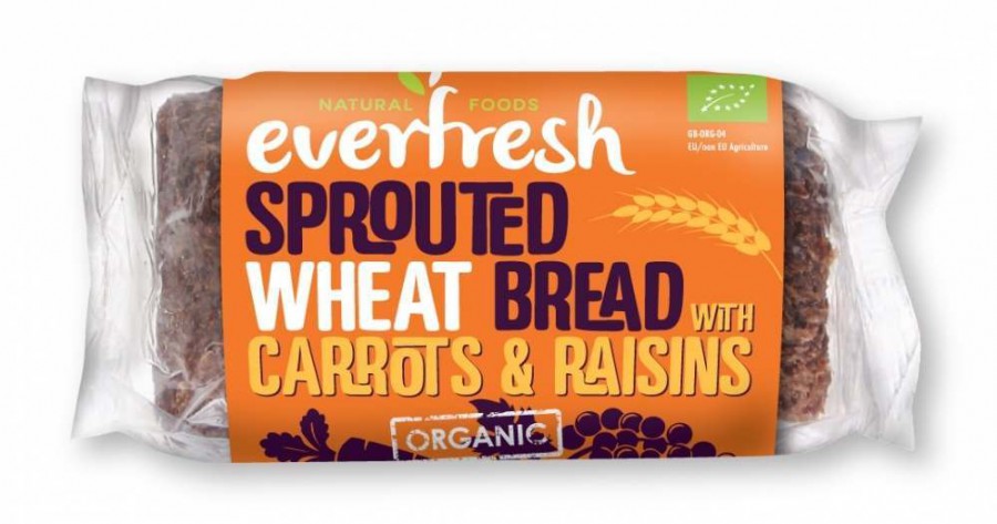 Everfresh Bakery Organic Sprouted Wheat Bread with Carrot & Raisins 400g