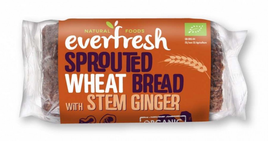 Everfresh Bakery Organic Sprouted Wheat Bread with Stem Ginger 400g