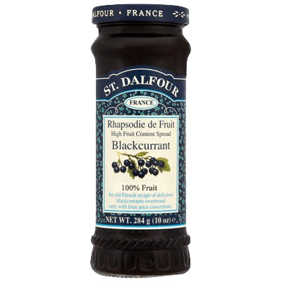 St Dalfour Blackcurrant Fruit Spread 284g - Pack of 2