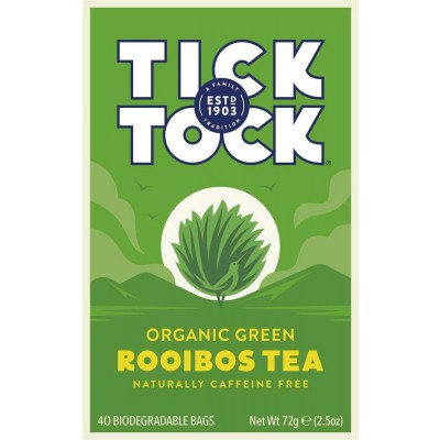 Tick Tock Tea Organic Rooibos Green Tea 40 Bags