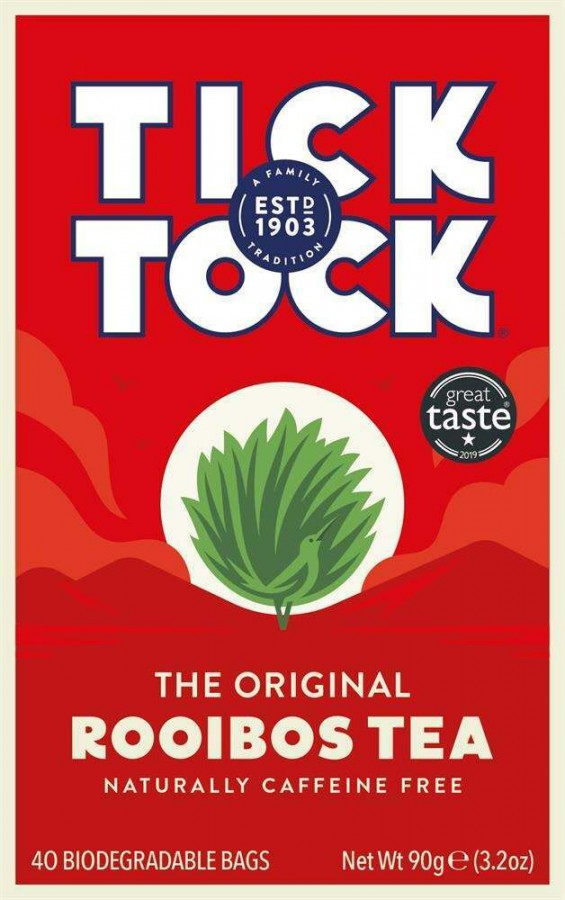 Tick Tock Tea Organic Rooibos Tea 40 Bags