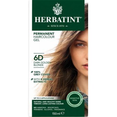 Herbatint Permanent Hair Colour 6D Dark Golden Blonde 150ml