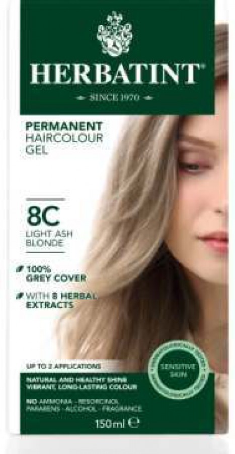 Herbatint Permanent Hair Colour 8C Light Ash Blonde 150ml