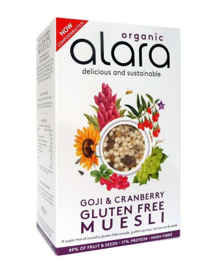 Alara Organic Gluten Free Goji Berry & Cranberry Muesli 450g