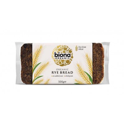 Biona Organic Wholemeal Rye Bread 500g - Pack of 2