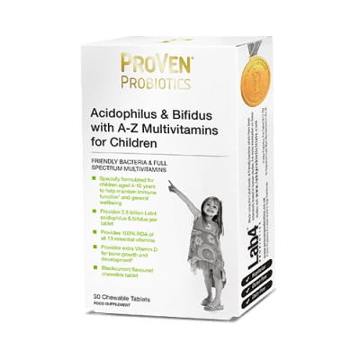 Proven Probiotics Lactobacillus & Bifidus for Children 30 Chewable Tablets