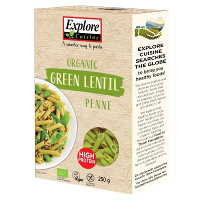 Explore Cuisine Organic Green Lentil Penne 250g