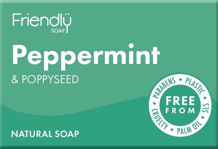 Friendly Soap Natural Peppermint & Poppy Seed Bath Soap 95g