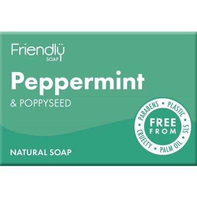 Friendly Soap Natural Peppermint & Poppy Seed Bath Soap 95g