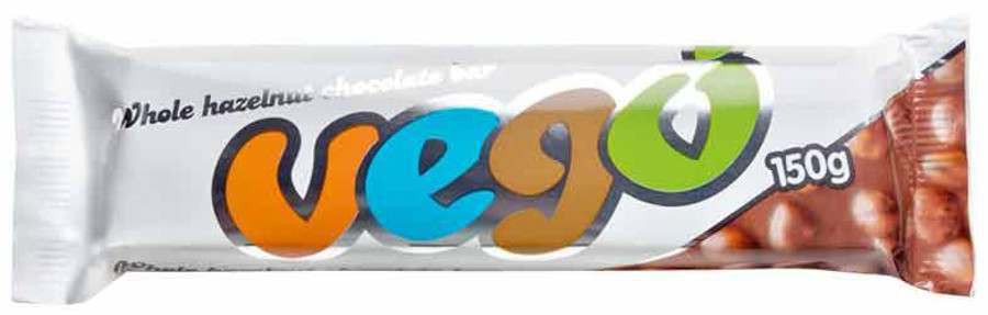 Vego Whole Hazelnut Chocolate Bar 150g