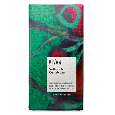 Vivani Organic Milk Whole Hazelnut Chocolate 100g - Pack of 5