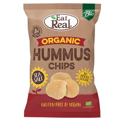Eat Real Organic Hummus Chips Sea Salt 100g - Pack of 5